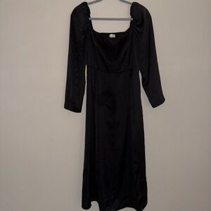 Aritzia Elegant Black Long Sleeve Dress